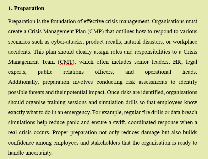 HOW TO HANDLE A CRISIS IN AN ORGANISATION - EFFECTIVE CRISIS MANAGEMENT