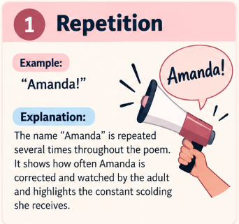 POETIC DEVICES IN AMANDA POEM