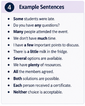QUANTIFIERS DETERMINERS- RULES, USAGE, EXAMPLES AND EXAM TRAPS
